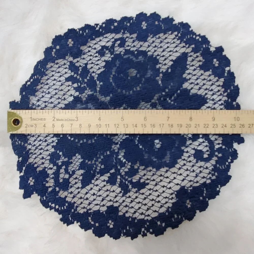 Elegant Blue Round Lace Doily